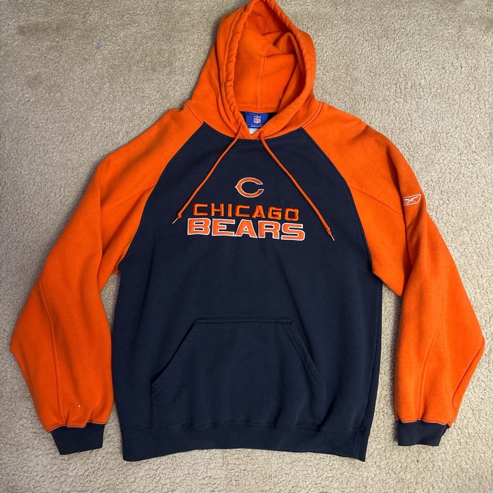 Reebok Chicago Bears Orange and Navy Hoodie